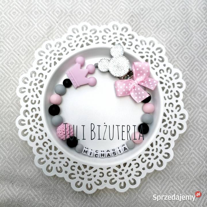 Zawieszka do smoczka z imieniem dziecka myszka Łódź