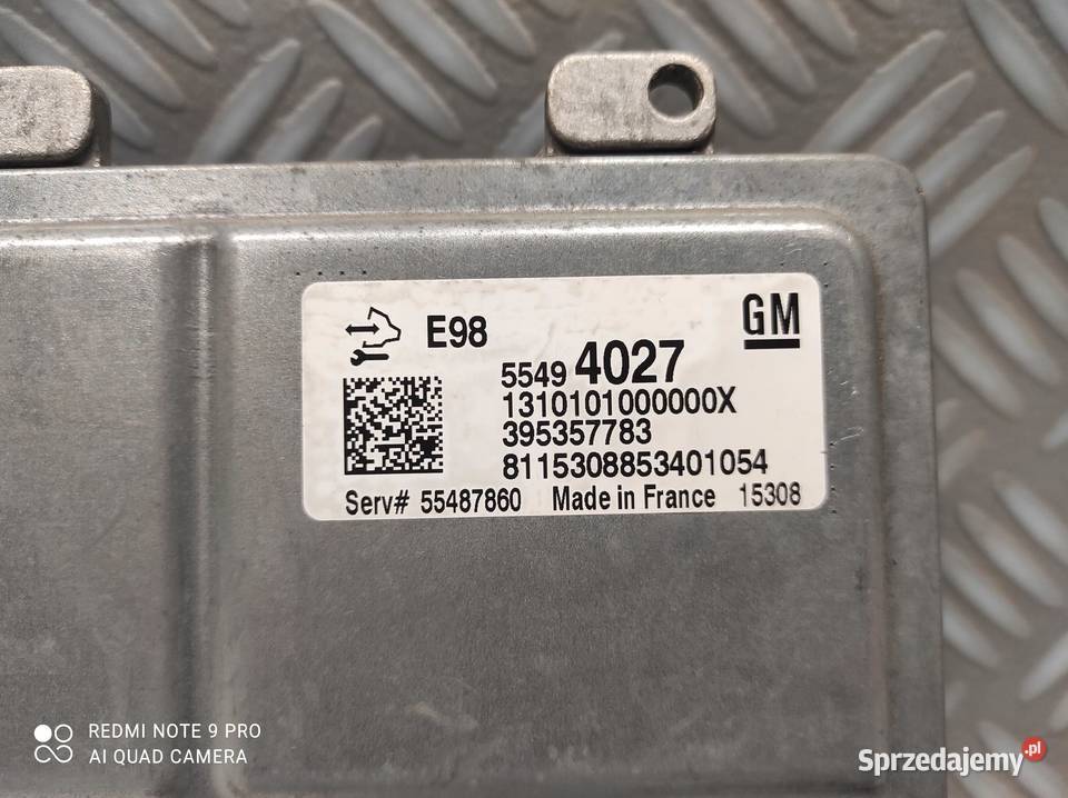 OPEL ASTRA STEROWNIK SILNIKA 55494027 Przemęt