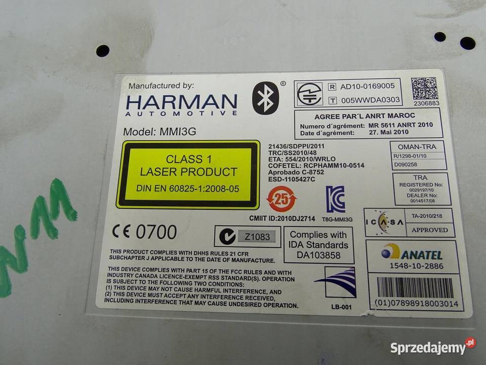 RADIO NAWIGACJA CZYTNIK 8R2035666G AUDI A4 B8 osobowe