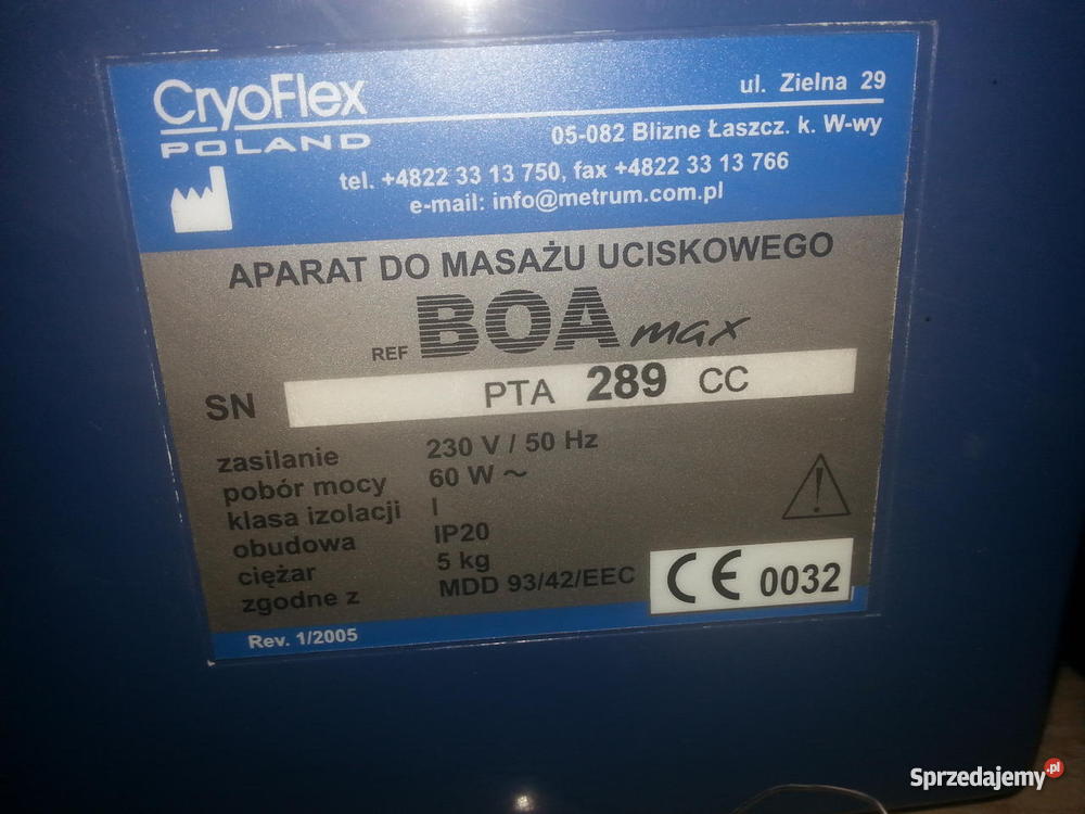 Aparat do sekwencyjnego masażu uciskowego BOA Katowice