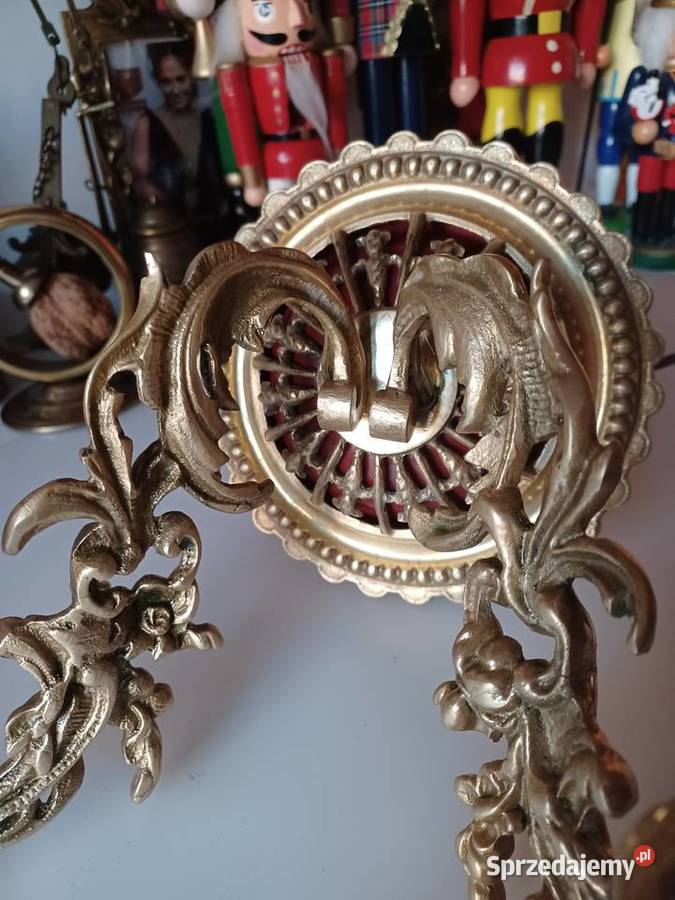 Piękny masywny kinkiet mosiężny Poznań