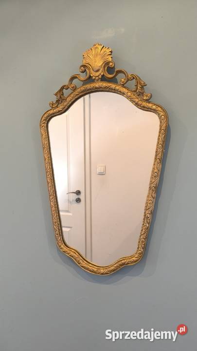 Piękne stylowe złote lustro łódzkie Łódź