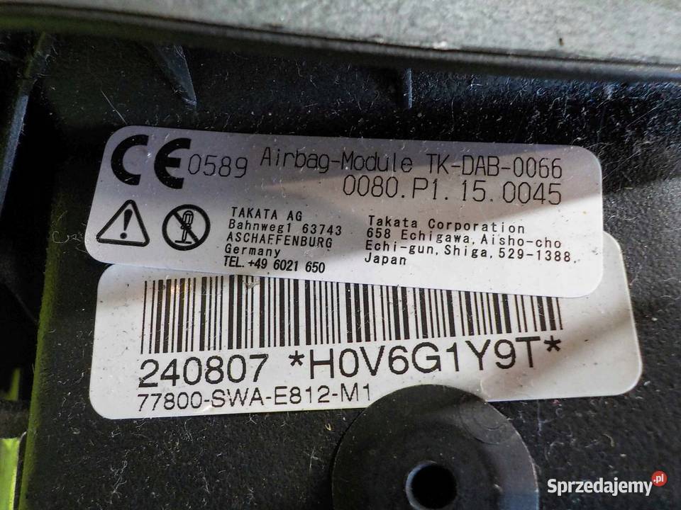 HONDA CRV III 07r AIRBAG poduszka kierowcy Suków