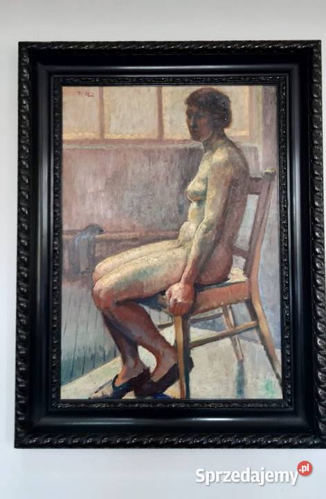Jerzy Fedkowicz AKT siedzący kobiety olej 87x114 Opole