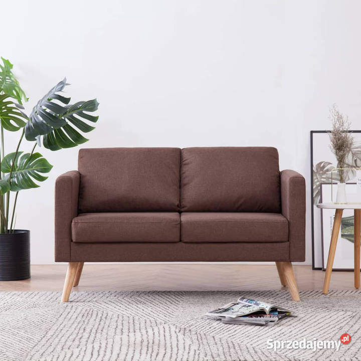 2osobowa sofa tapicerowana tkaniną brązowa Warszawa sprzedam