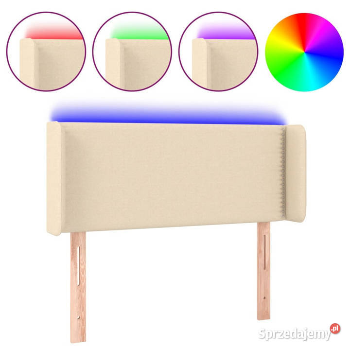 Zagłówek do łóżka z LED kremowy 103x16x7888 mazowieckie Warszawa