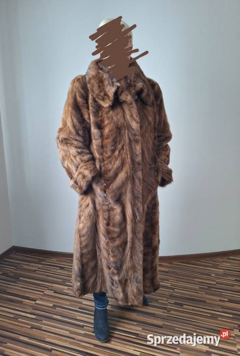 Piękne klasyczne brązowe futro z norek Rozmiar Pozostałe