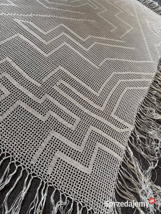 obrus szydełkowy z frędzlami rękodzieło inny kolor Zabrze