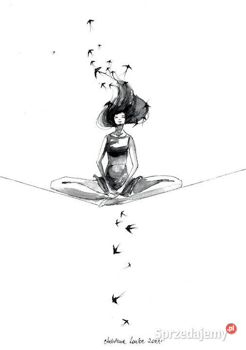 Ponad szczęściem akwarela kobieta radość Katowice