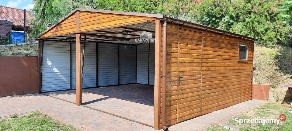 GARAŻ BLASZANY 6m x 58m DWUSPAD 2X BRAMA DRZWI blacha Poznań