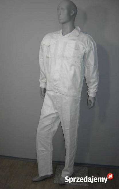 Spodnie robocze gastronomiczne 100 bawełna białe wielkopolskie Gniezno