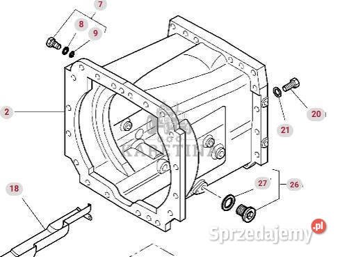 Massey Ferguson 7516 Obudowa Przekładni CZĘŚCI Pozostałe Jastrzębniki