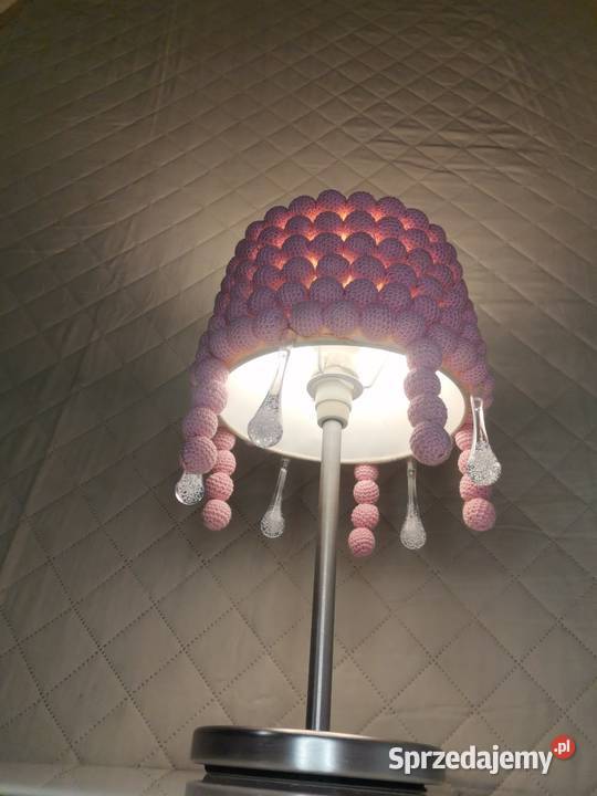 Lampa stołowa wełniane kuleczki RÓŻ Trzcianka