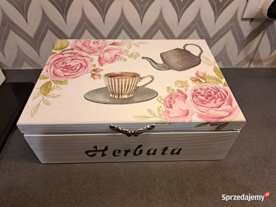 Herbaciarka róże pudełko na herbatę handmade Pojemniki na żywność Kędzierzyn-Koźle