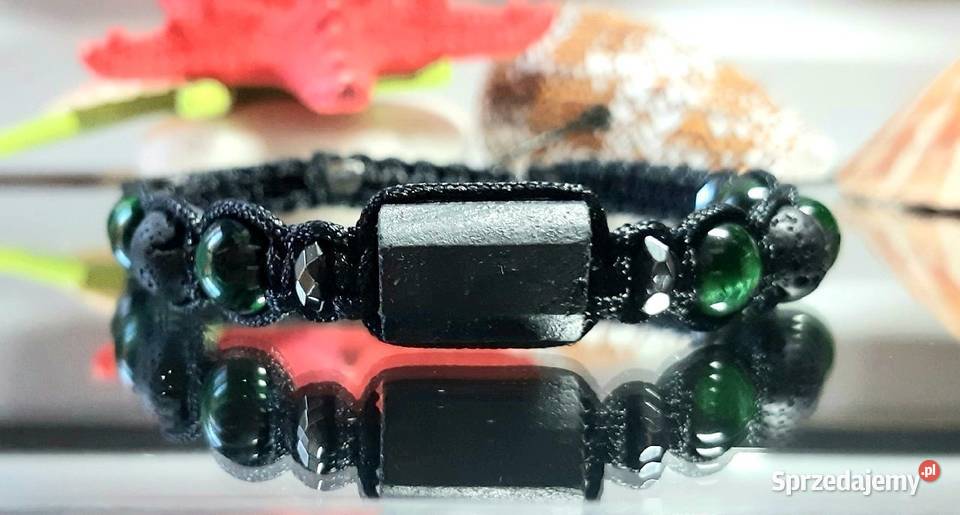 BRANSOLETKA KAMIEŃ NATURALNY SUROWY TURMALIN mazowieckie Warszawa