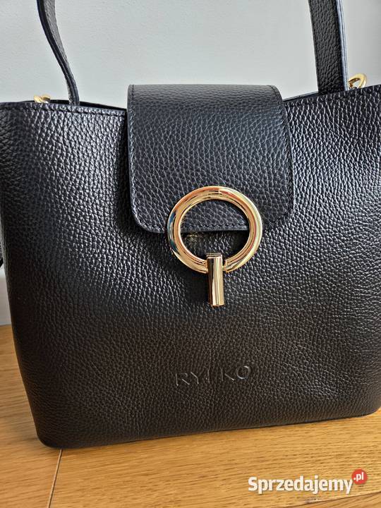 Czarna elegancka torebka z rączką na ramię ze Na ramię  Liszki