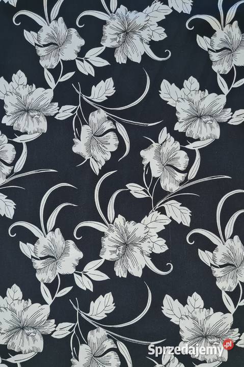 Bluzka damska tunika kwiaty czerń i biel Look Rozmiar 40(L) Bluzki i koszule łódzkie Łódź