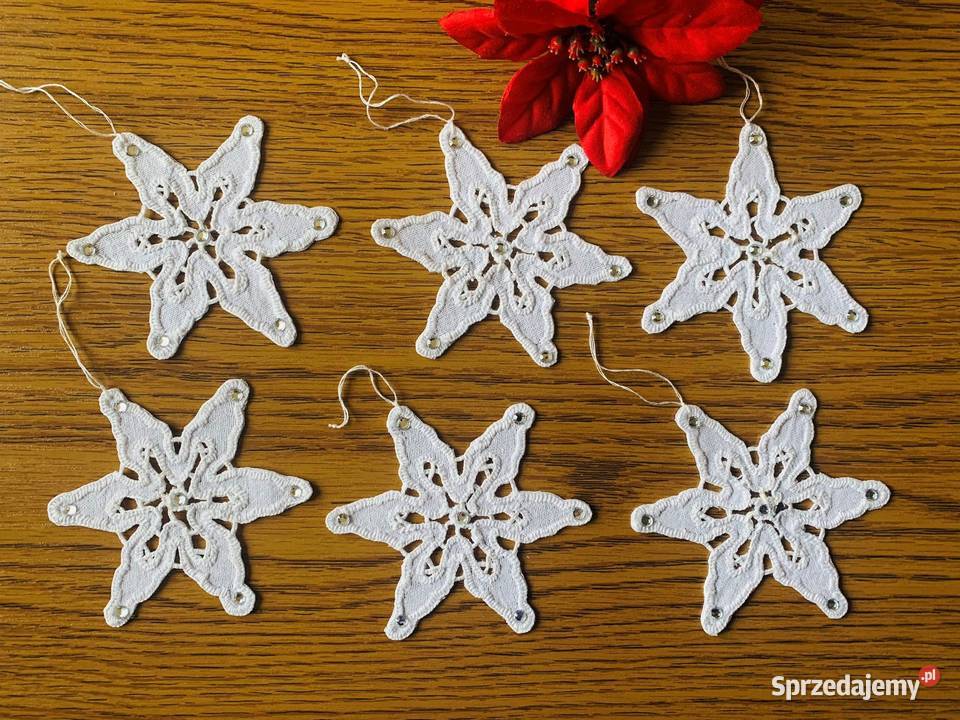 Ręcznie haftowane śnieżynki na Boże Narodzenie Kalisz sprzedam