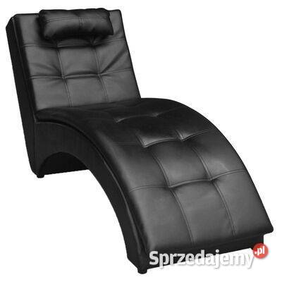 vidaXL Szezlong z poduszką czarny sztuczna Warszawa