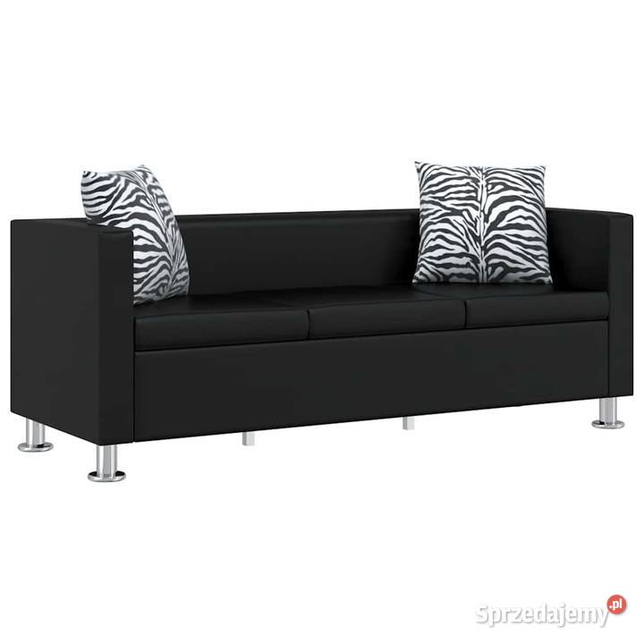 vidaXL Sofa 3osobowa ze skóry syntetycznej