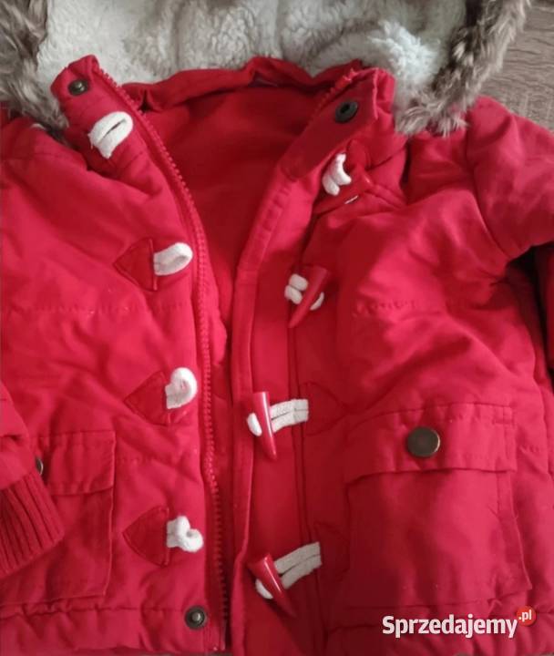 Kurtka z kapturem czerwona chłopięce zimowa Krosno