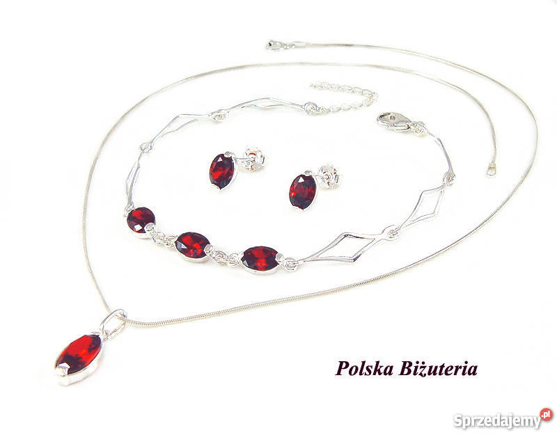 PRZEPIĘKNY SREBRNY KOMPLET Z SZAFIRAMI NA Białystok sprzedam