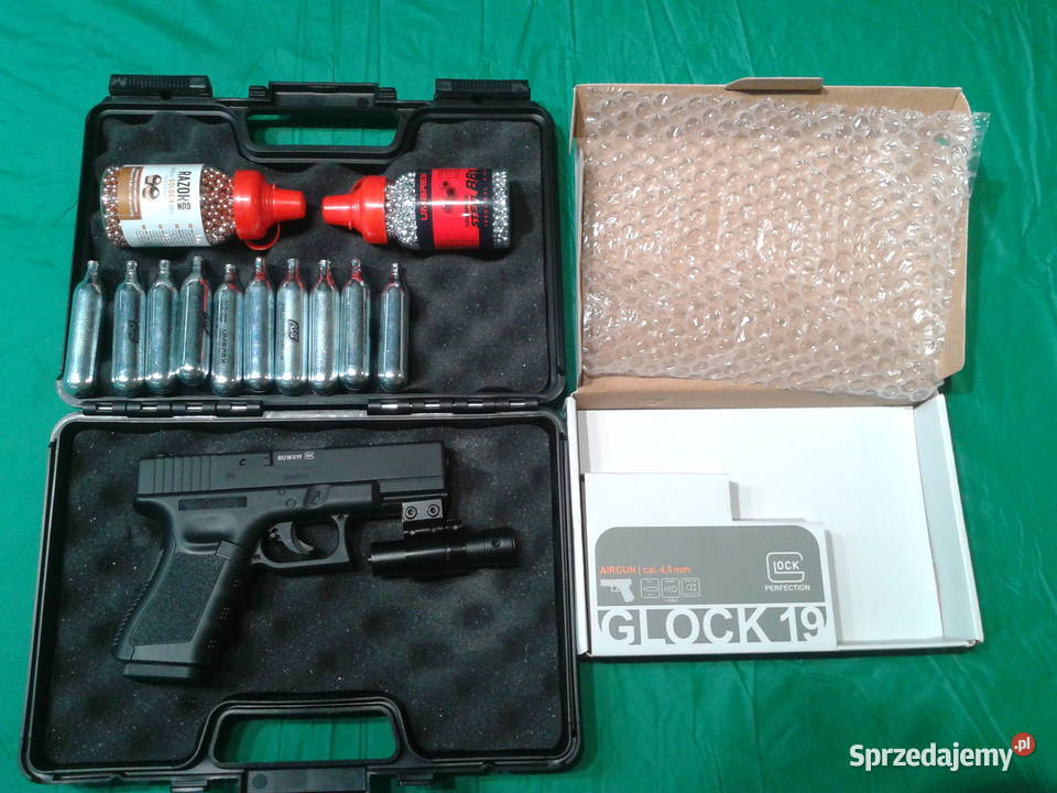 Wiatrówka GLOCK CO2duży zestaw NOWY Gniezno