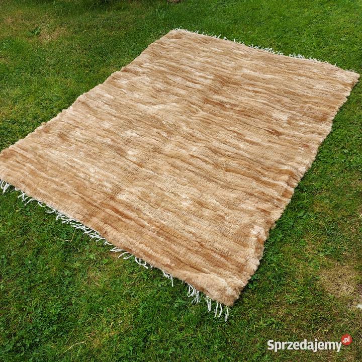 Dywan Skóra Owcza Tkana Narzuta Jasny Brąz Dekoracje i ozdoby małopolskie Szaflary
