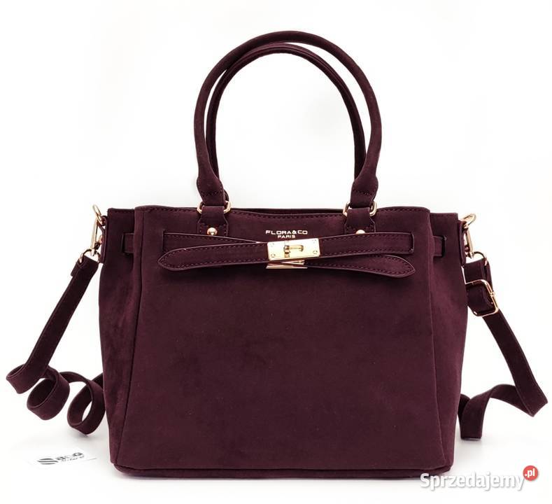 Torebka FLORA CO PARIS Zamsz Eko A5 Pojemna do Torby i torebki Łódź