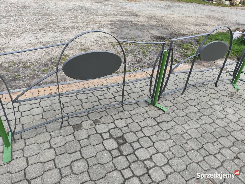 Płot płotek metalowy ogródek do lokalu firmowy Przęsła Warka