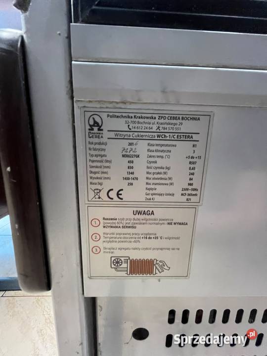 Witryna chłodnicza cukiernicza Estera Wch1C Kraków sprzedam