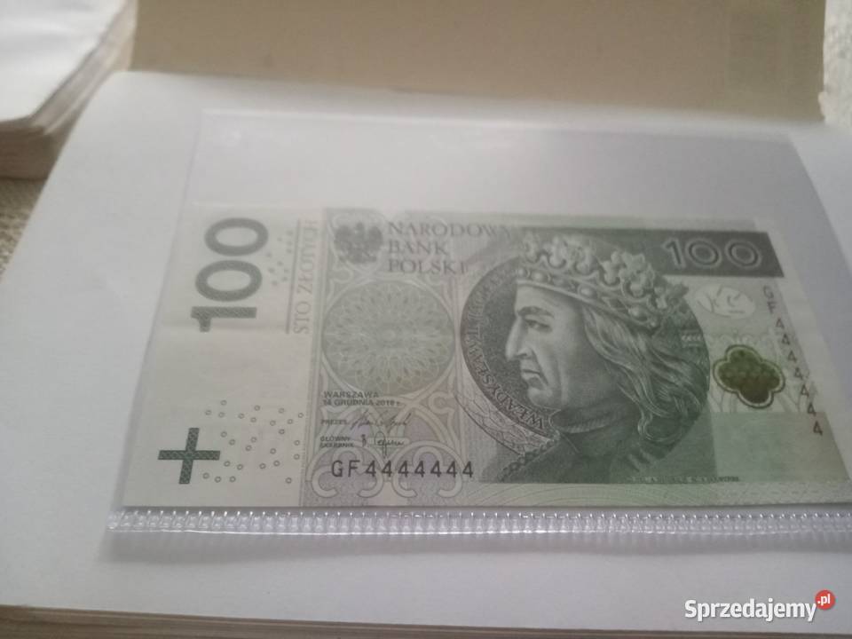 Banknot kolekcjonerski 100zl GF4444444 Kraków