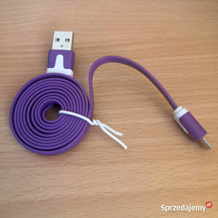 Kabel Micro USB - USB Płaski Fiolet