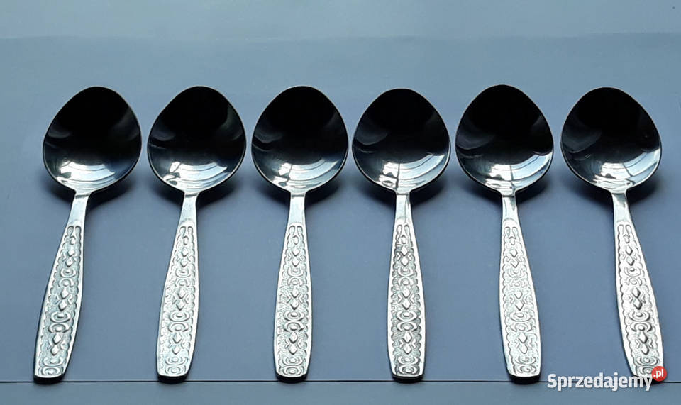 Łyżki obiadowe 3 KASZUBSKI Gerlach sztućce PRL Sztućce śląskie Dąbrowa Górnicza