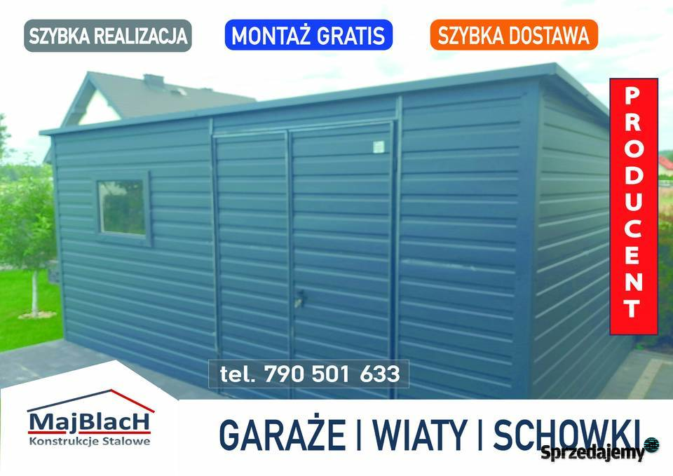 Wiata ogrodowa GARAŻ BLASZANY Domek Ogrodowy Mogilno