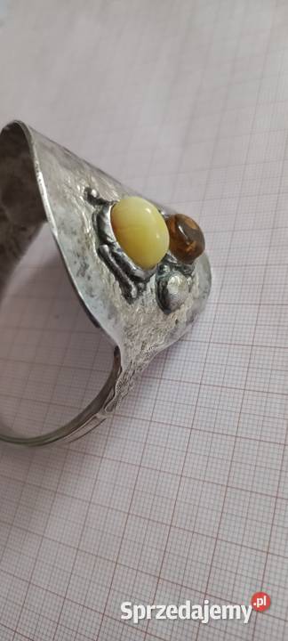 Bransoletka Bursztyn Vintage Srebro Unikat sprzedam