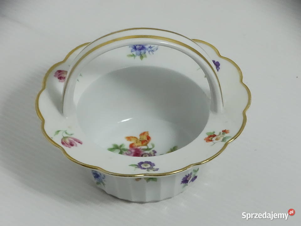 Porcelainowy koszyczek miseczka z uchem Bavaria Biłgoraj