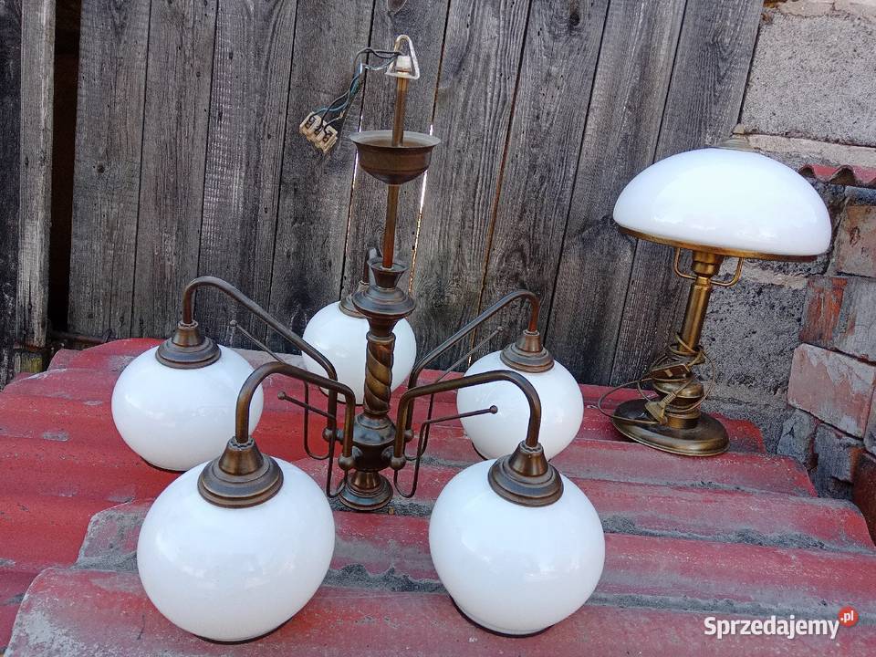 Lampka nocna mosiężna Polska żyrandol zestaw kujawsko-pomorskie