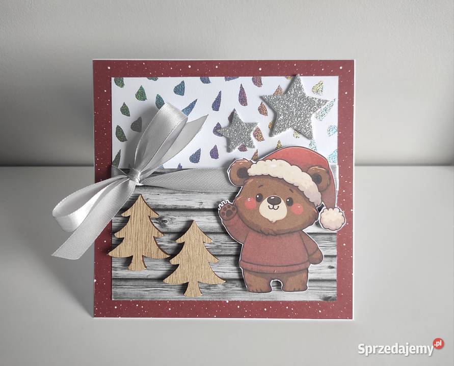 Kartka świąteczna ręcznie robiona na Boże Łódź