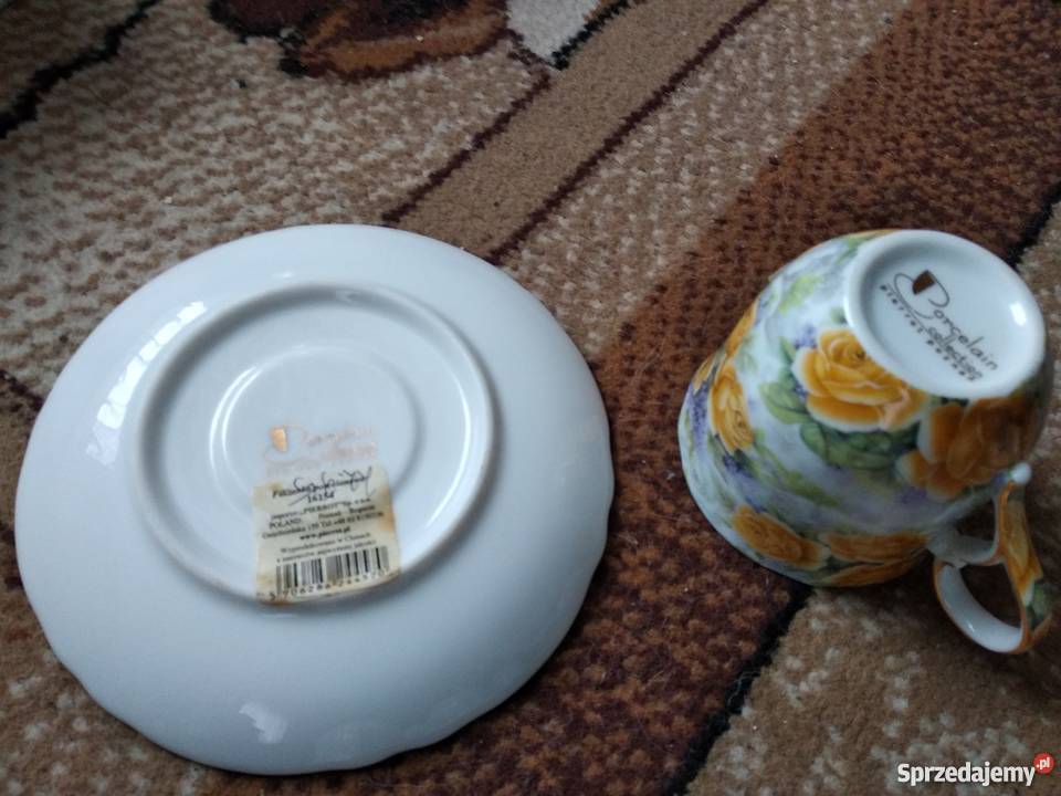 filiżanka porcelanowa z talerzykiem pierrot