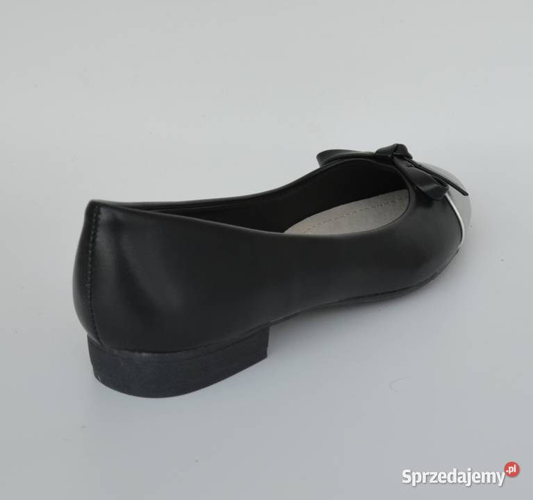 Czarne baleriny skórzana wkładka rozmiar 38 202 czarny Żyrardów sprzedam