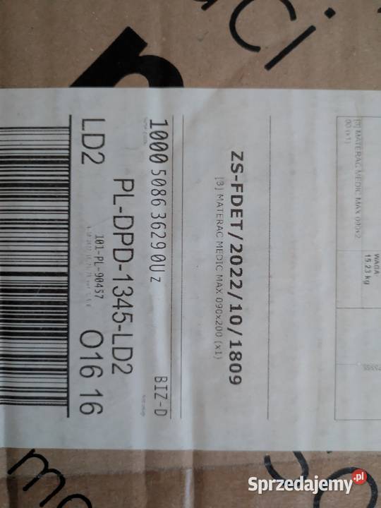 Nowy materac kieszeniowy 90x200 wygodny FDM Kłodawa