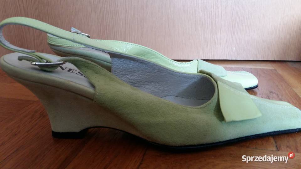 Buty na koturnie bez piętypistacjowe 37 Łódź