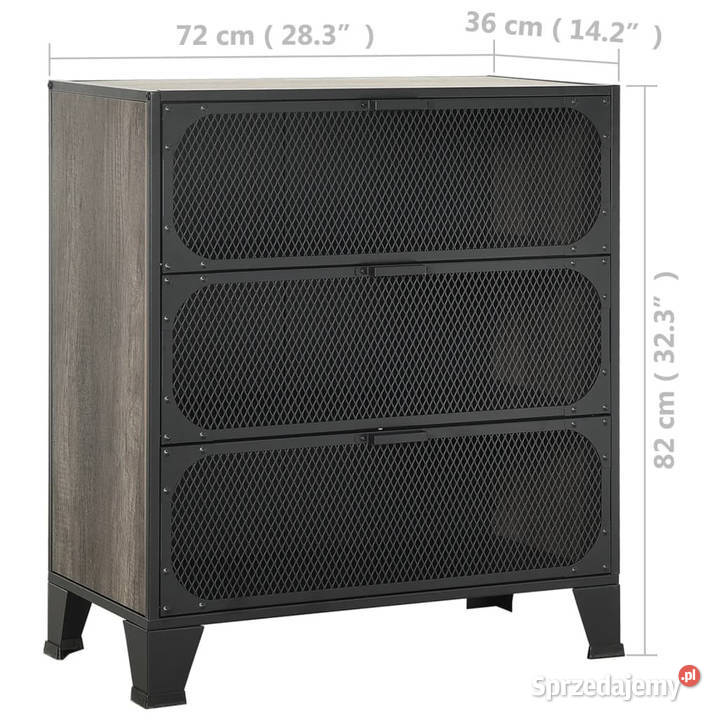 Szafki 2 szare 72x36x82 metal i MDF WM3095972 Warszawa