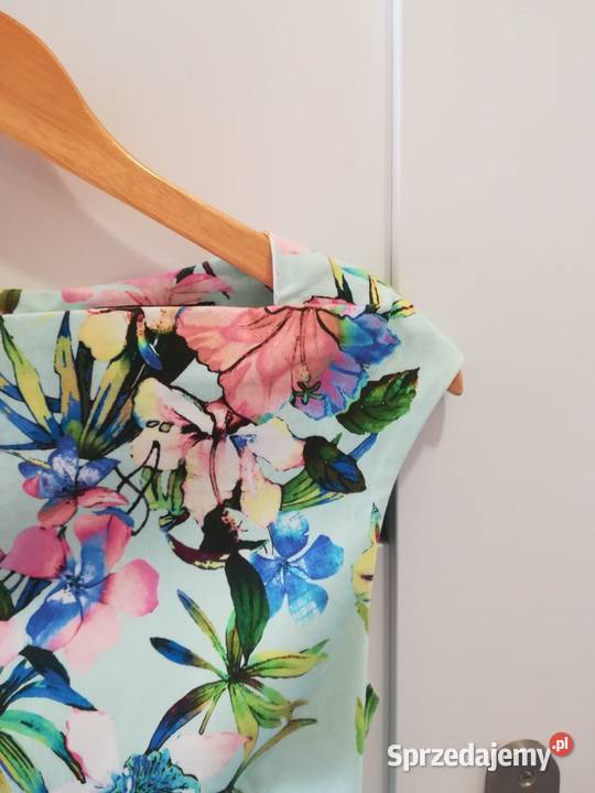 Zara Woman sukienka w kwiaty S bawełniana wielokolorowy Olsztyn sprzedam