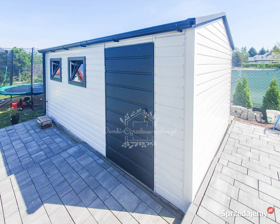 Schowek Domek Ogrodowy 4x5m Biały Antracyt Rynny Grudziądz