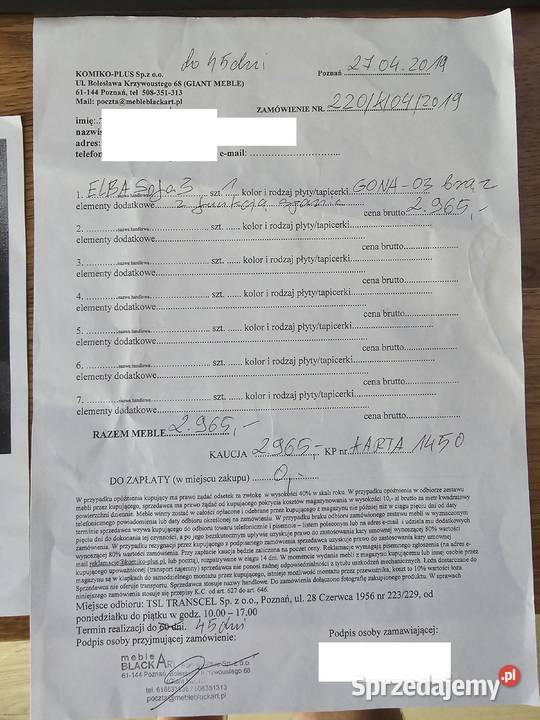 sofa rozkładana z funkcją spania Poznań sprzedam