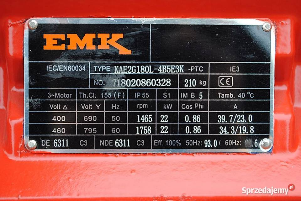 Silnik elektryczny kołnierzowy 22kw 1465obrmin Kargowa