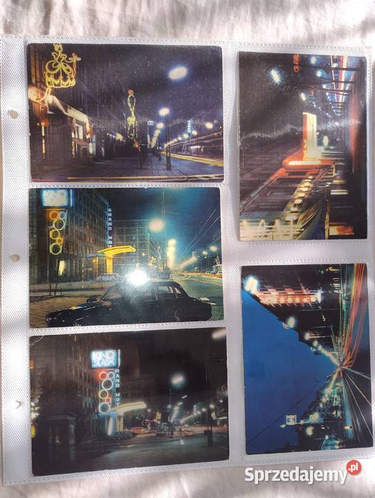 Pocztówki Warszawa Nocą 20 sztuk śląskie Zabrze sprzedam