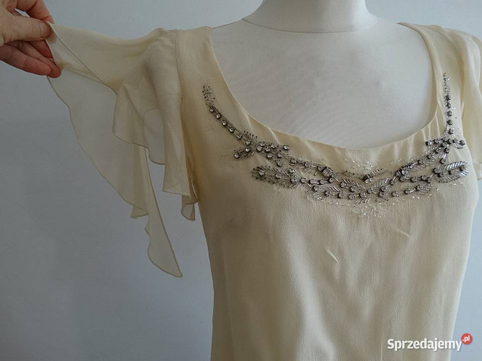 Bluzka Jedwabna 100 Jedwab Wieczorowa Zdobiona